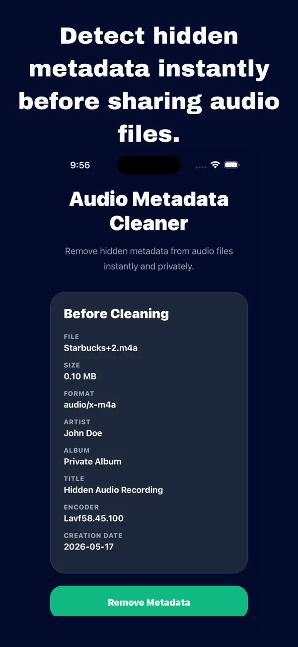 Screenshot #2 pour Audio Metadata Cleaner