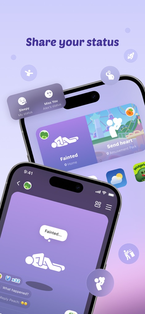 Widgetable: Besties & Couples - Compartilhamento de Status