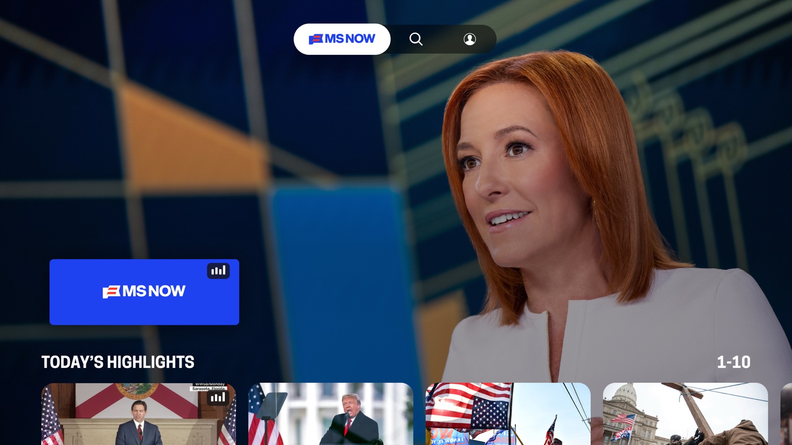 MS NOW: Live & Breaking News apple_tv screenshot 3
