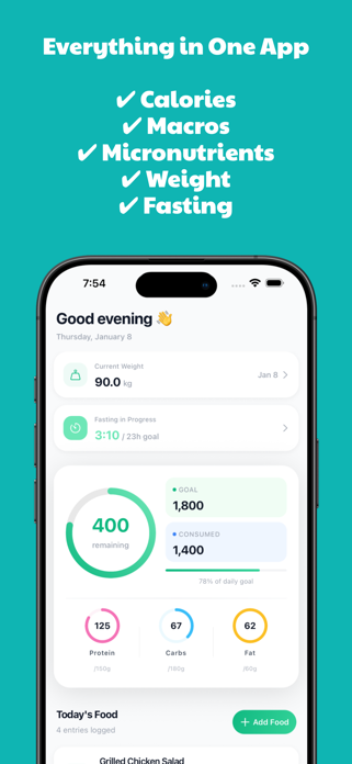 Calorie & Weight Tracker AI Screenshot 1 of 7