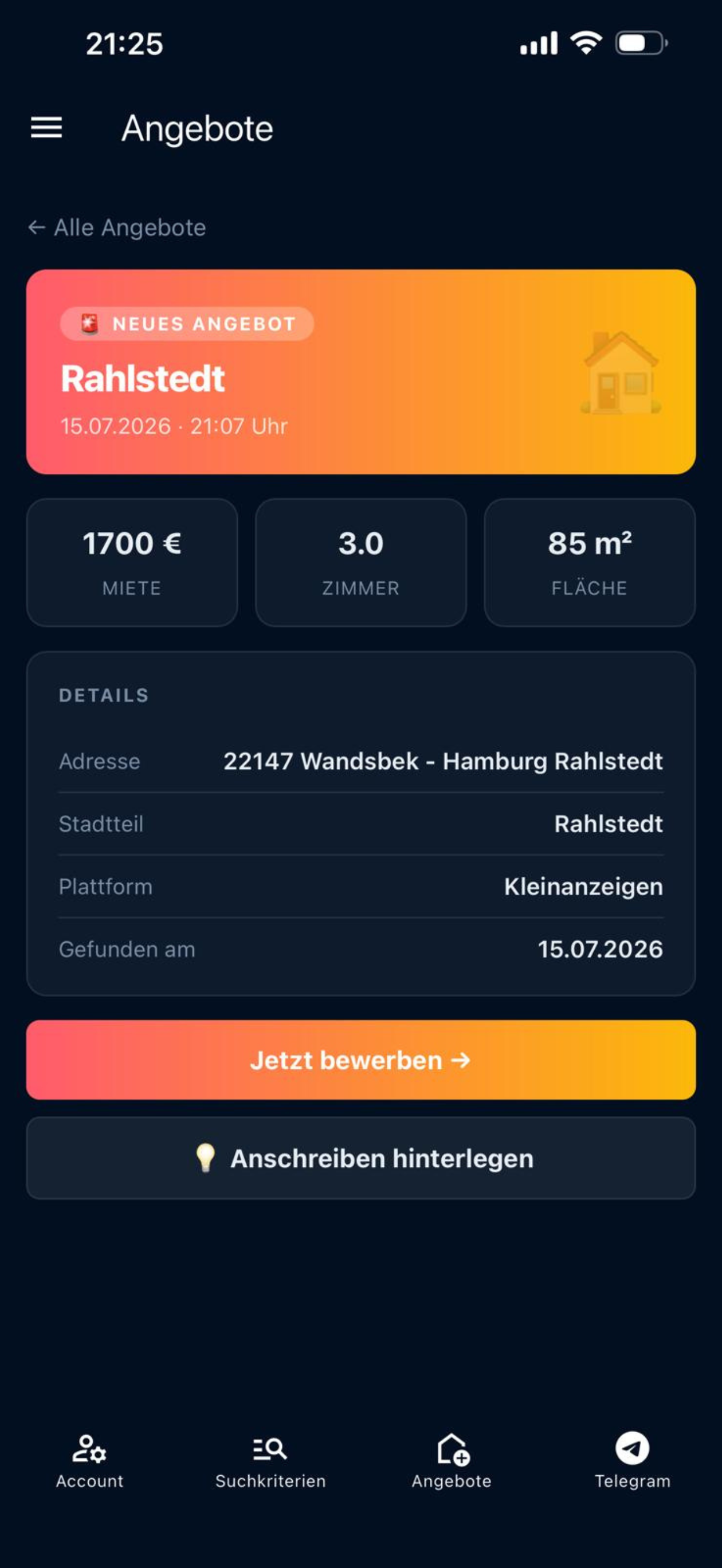Wohnungsbot Hamburg screenshot 2