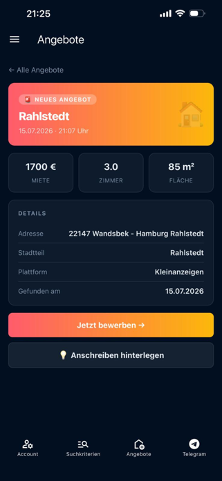 Wohnungsbot Hamburg Screenshot 2 of 7