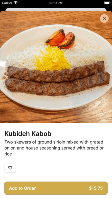 Kabob Bazaar iPhone screenshot 4 - Food & Drink app