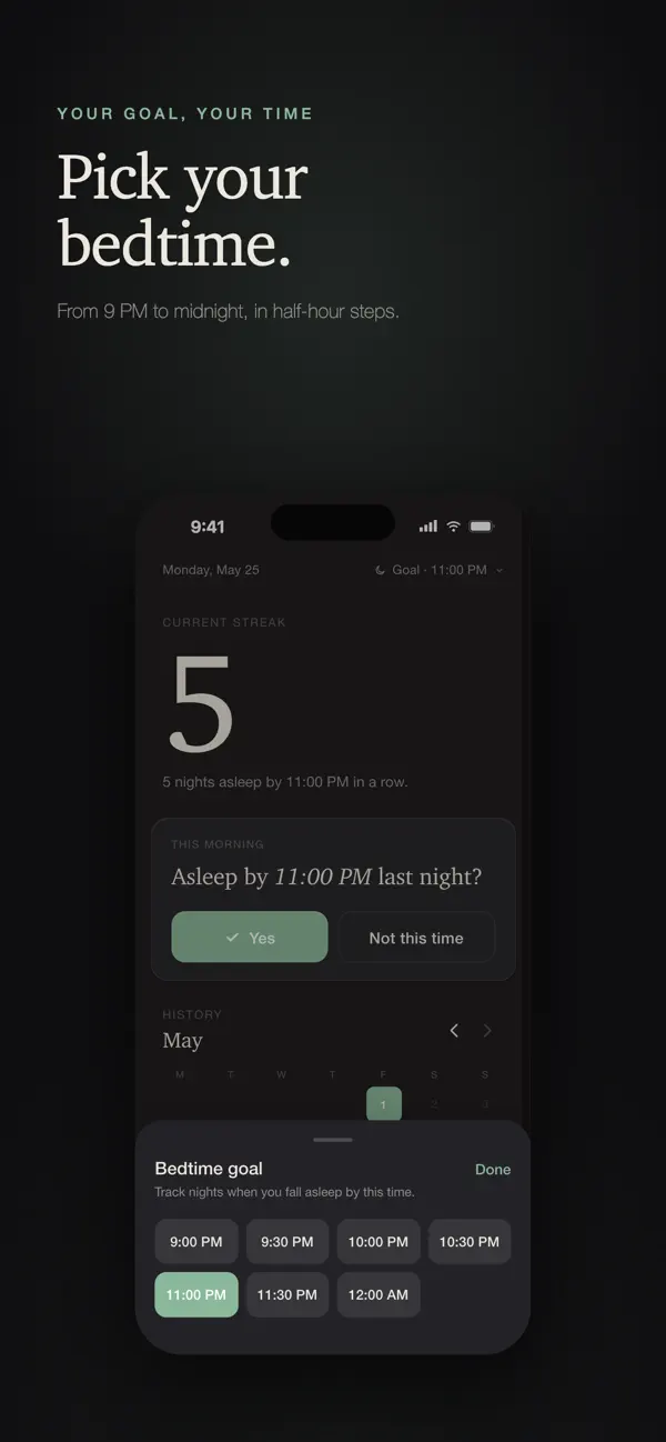 Screenshot #1 pour By Eleven: Bedtime Streak