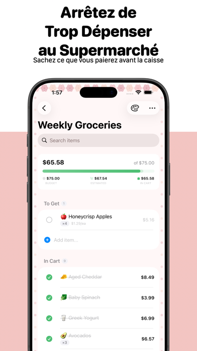 Screenshot #1 pour Budget Shopper-Budget Courses