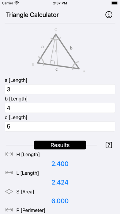 Triangle Calculator Plus Screenshot