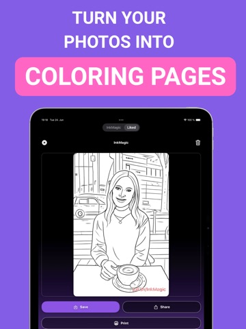 InkMagic Photo Coloring Pages iPad screenshot
