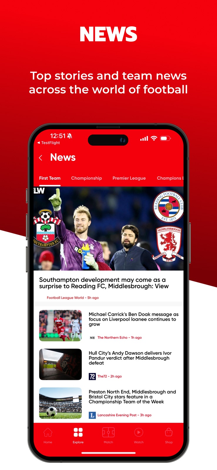 TheTeessiders - Live Scores iphone screenshot 1