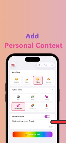 GayLOL: Gay Jokes AI iPhone screenshot