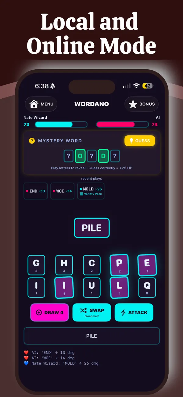 Wordano - Battle Word Game Screenshot 2