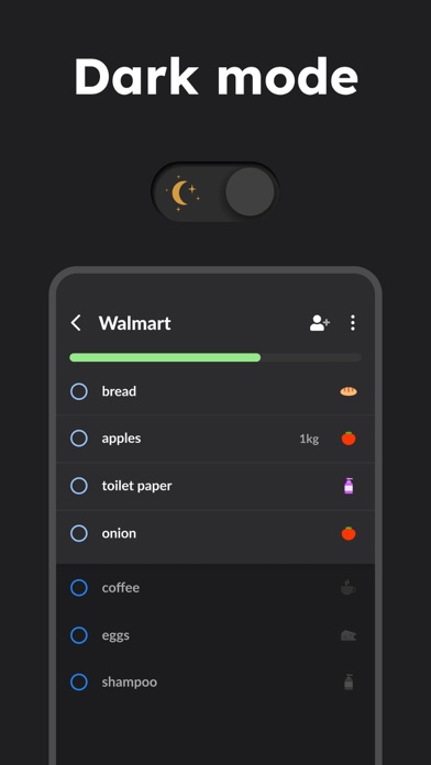 Shared Grocery Shopping List Screenshot
