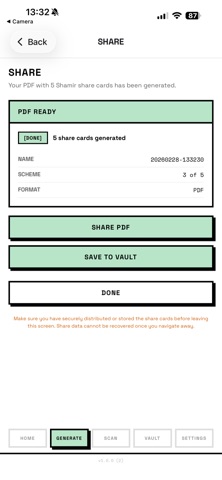 n of m Shamir's Secret Sharing screenshot