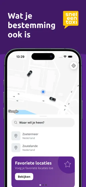 sneleentaxi: een rit boeken iPhone screenshot 1