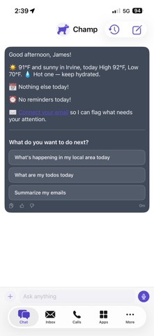 Vuel - Personal AI Assistant iPhone screenshot