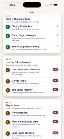 Ocarina Studio: Tabs Tuner iPhone screenshot