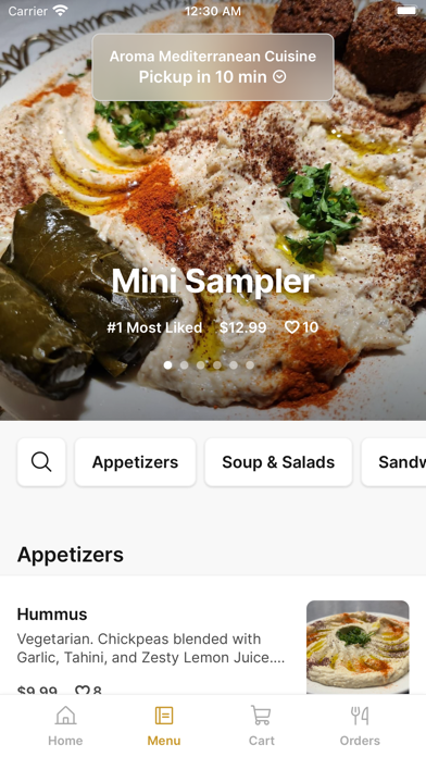 Aroma Mediterranean Cuisine iPhone screenshot 2 - Food & Drink app
