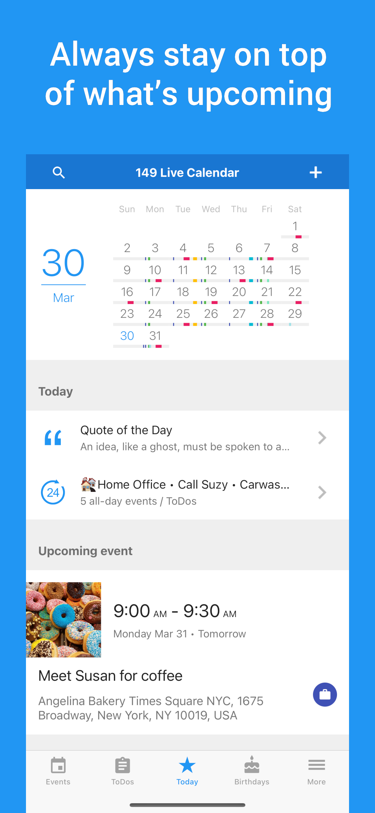 149 Live Calendar & ToDo list