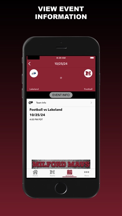 Milford Athletics iPhone screenshot 3 - Sports app