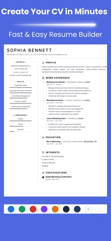 Resume Builder - Cv Maker Pro iPhone screenshot