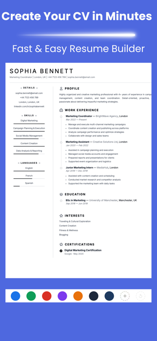 Resume Builder - Cv Maker Pro Screenshot 2 of 5