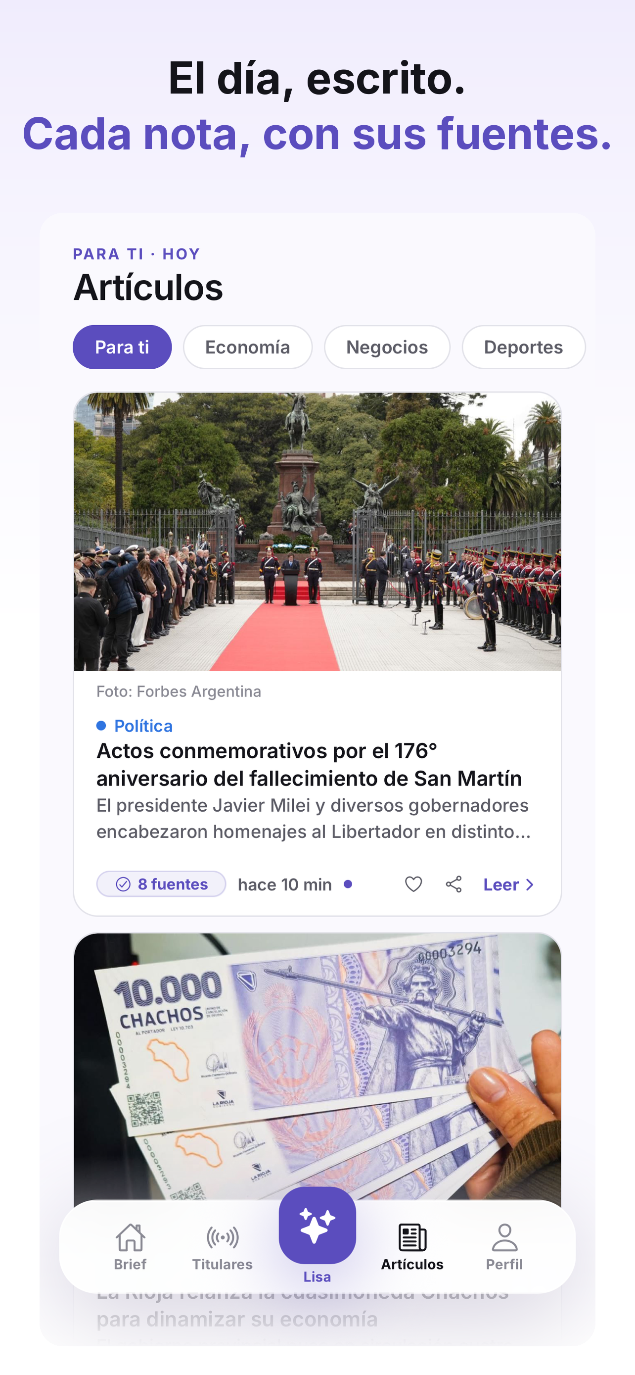 Lisa AI: tus noticias con IA screenshot 2