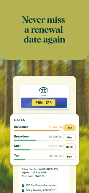 Renewal from Go.Compare iPhone screenshot 2
