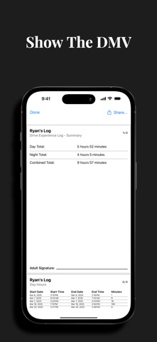 Drive Experience Log screenshot