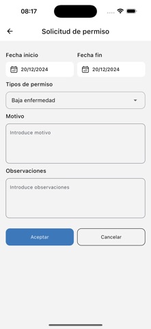 Registro jornada - BlueAITime screenshot