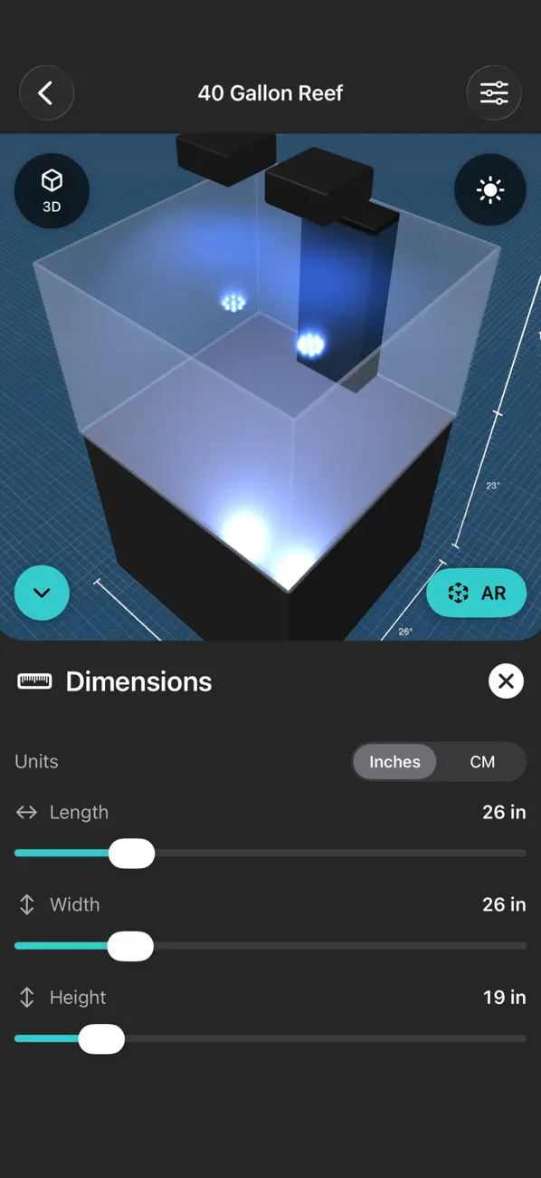Screenshot #1 pour Aquarium Planner AR
