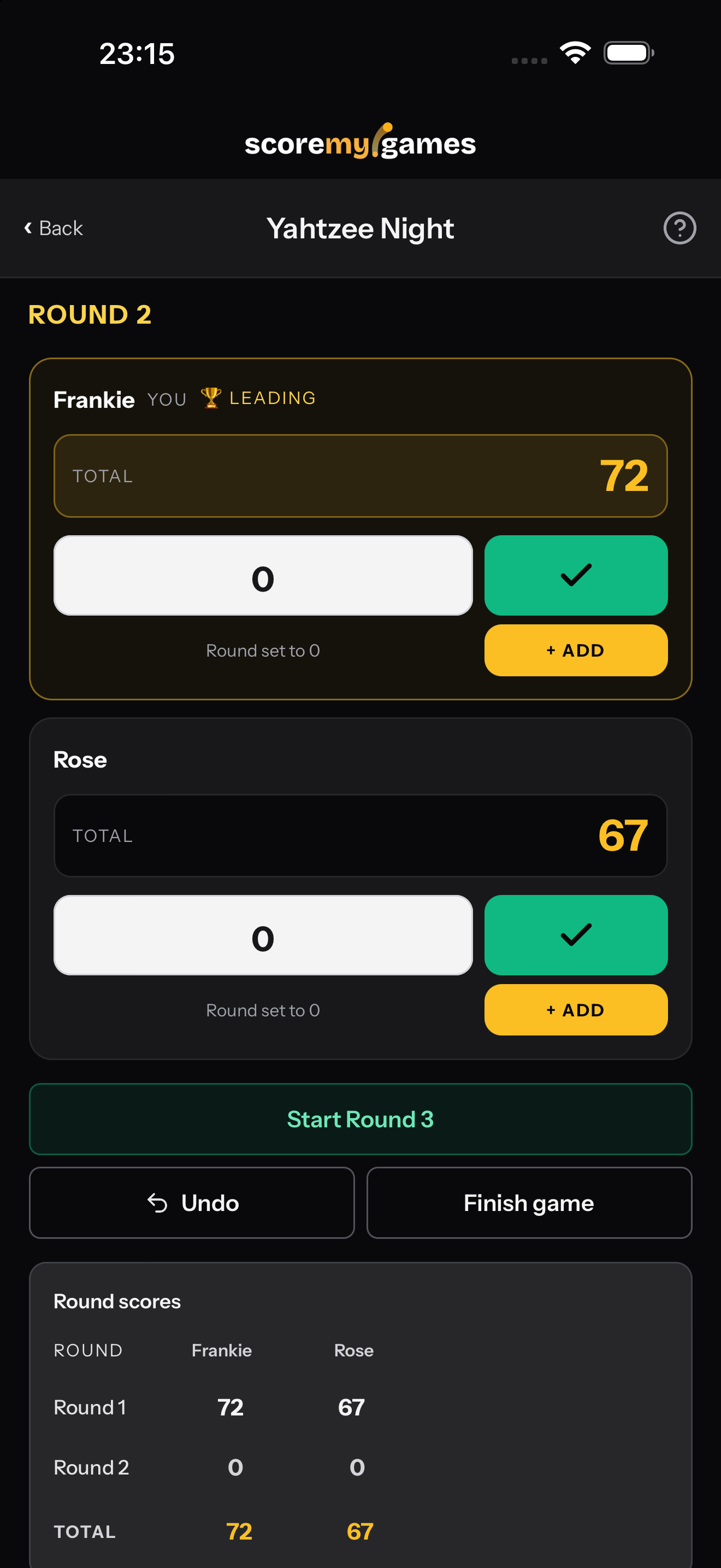 ScoreMy Games screenshot 2