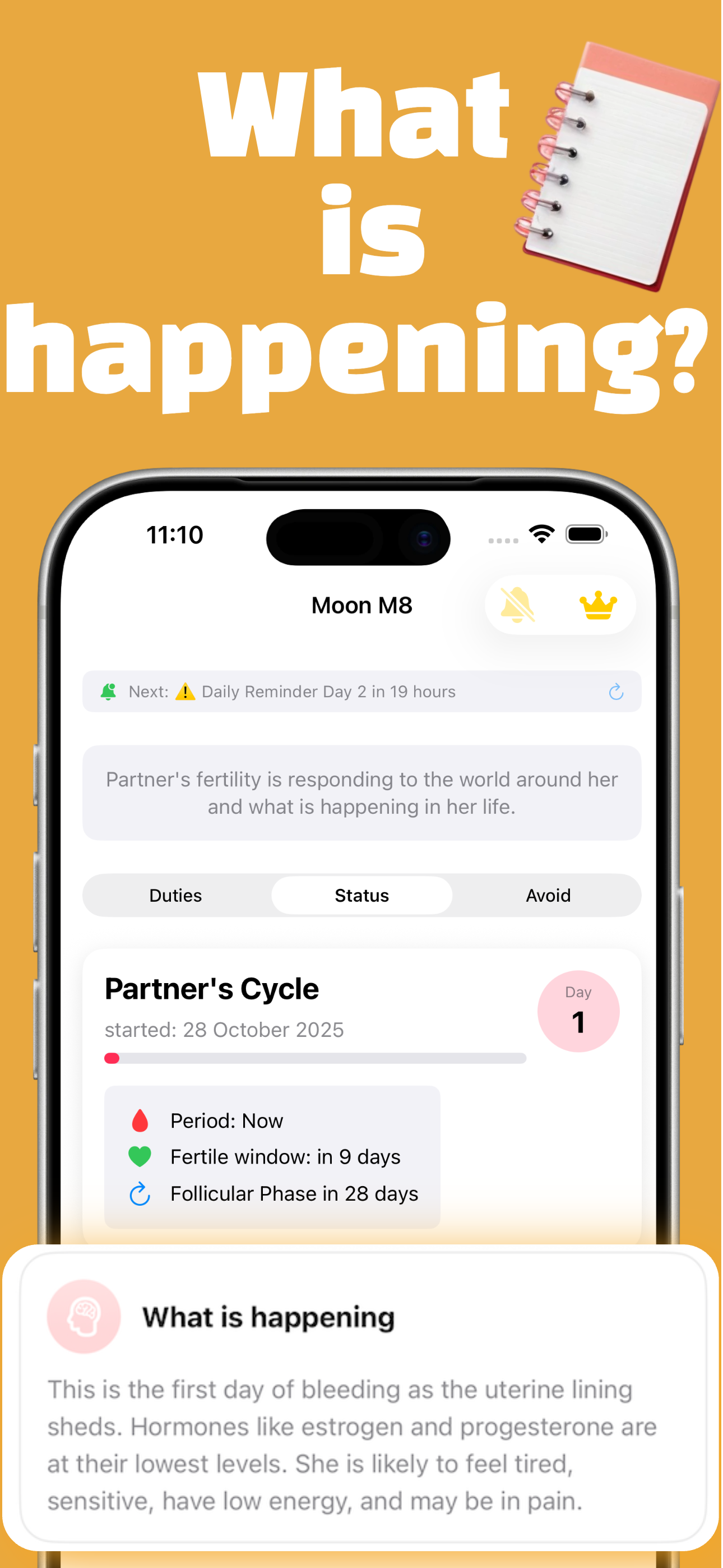 MoonM8: Period tracker for men