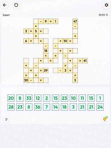 Crossmath Number Puzzle iPad screenshot