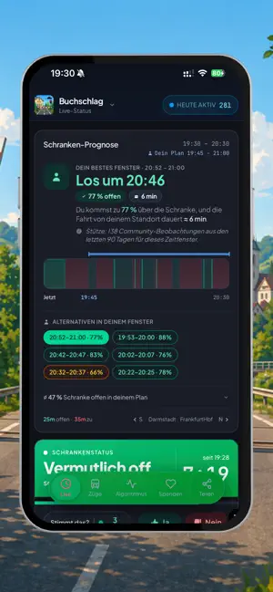 Schrankenprognose screenshot 4