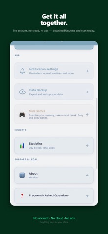 Unutma: Offline Diary & Vault iPhone screenshot