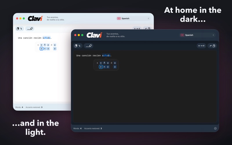 Claví screenshot