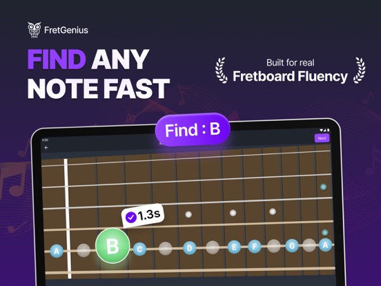 Fretboard Trainer - FretGenius iPad screenshot 1 - Music app