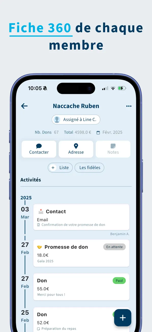 Screenshot #2 pour Asso360 - CRM & Dons