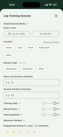 Sport Dog Training Tracker Screenshot 2 of 7