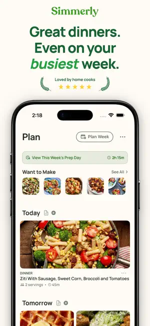 Simmerly: Meal Planner screenshot 1