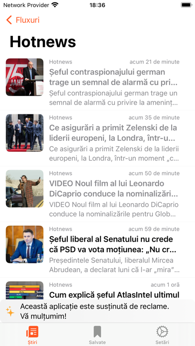 Screenshot 1 of Știri din România App