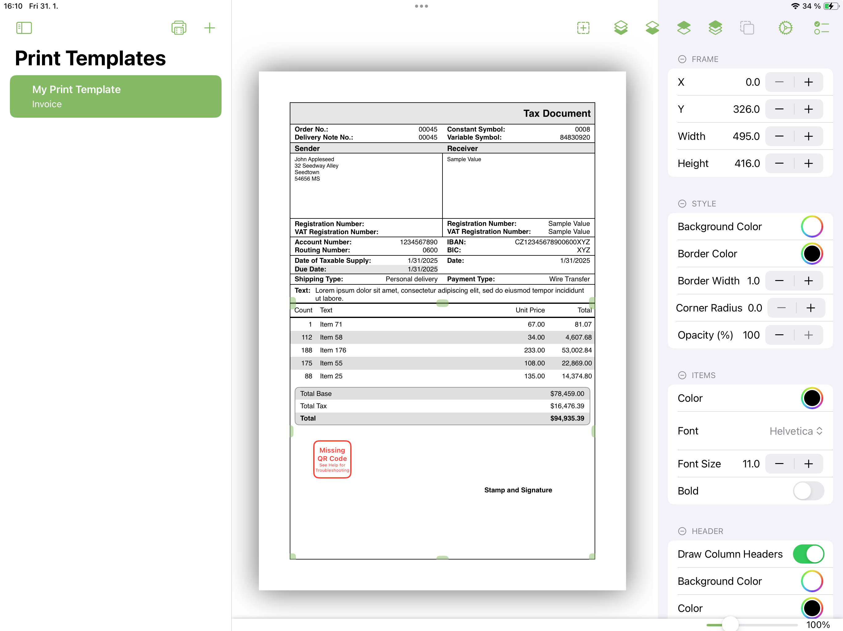 Invoice Rex