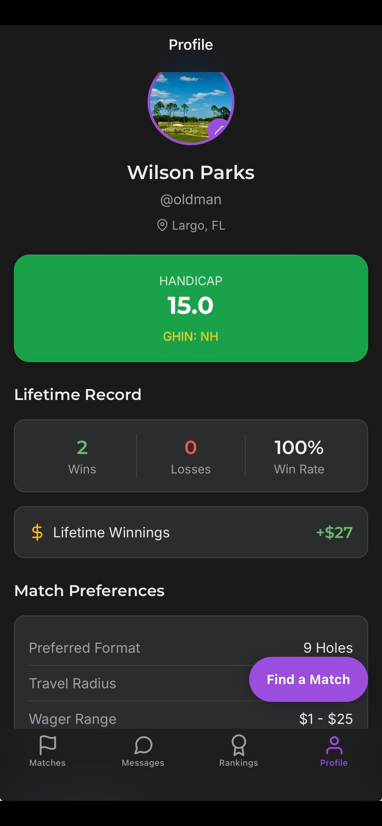 MatchBet Golf screenshot 5