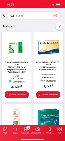 Online-Shop der Königsapotheke screenshot