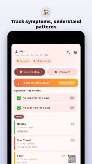 Symtom Log screenshot 1