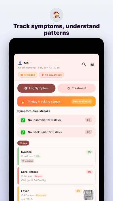 Symtom Log iPhone screenshot