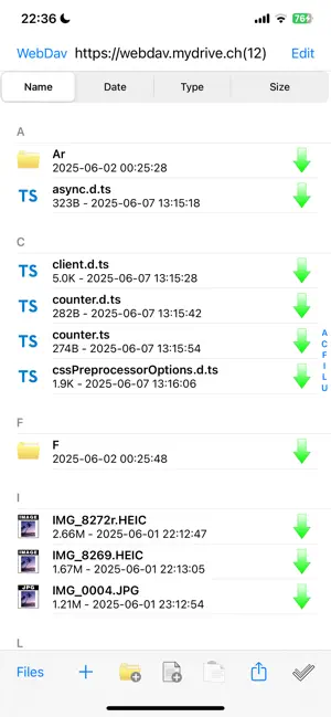 My WebDAV screenshot 4