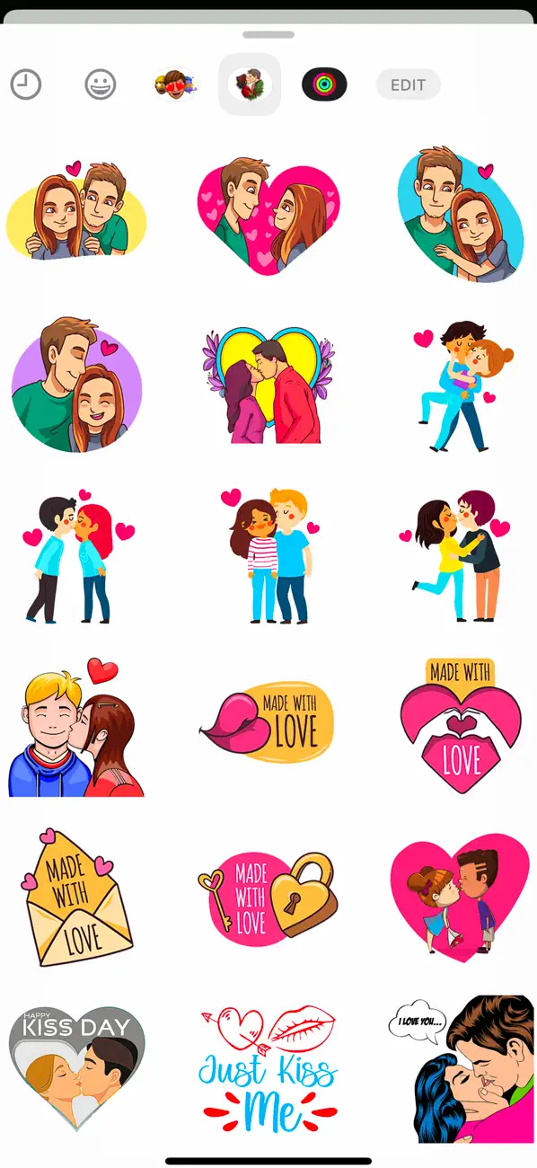 Screenshot #2 pour Romantic Kiss Stickers