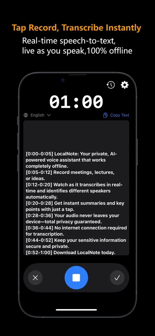 LocalNote: AI Voice Memo | Offline Voice-to-Text & AI Summary