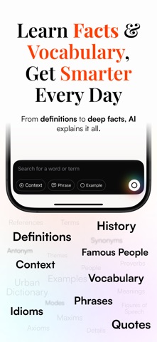 Facts & Vocab Builder -Defy AI iPhone screenshot