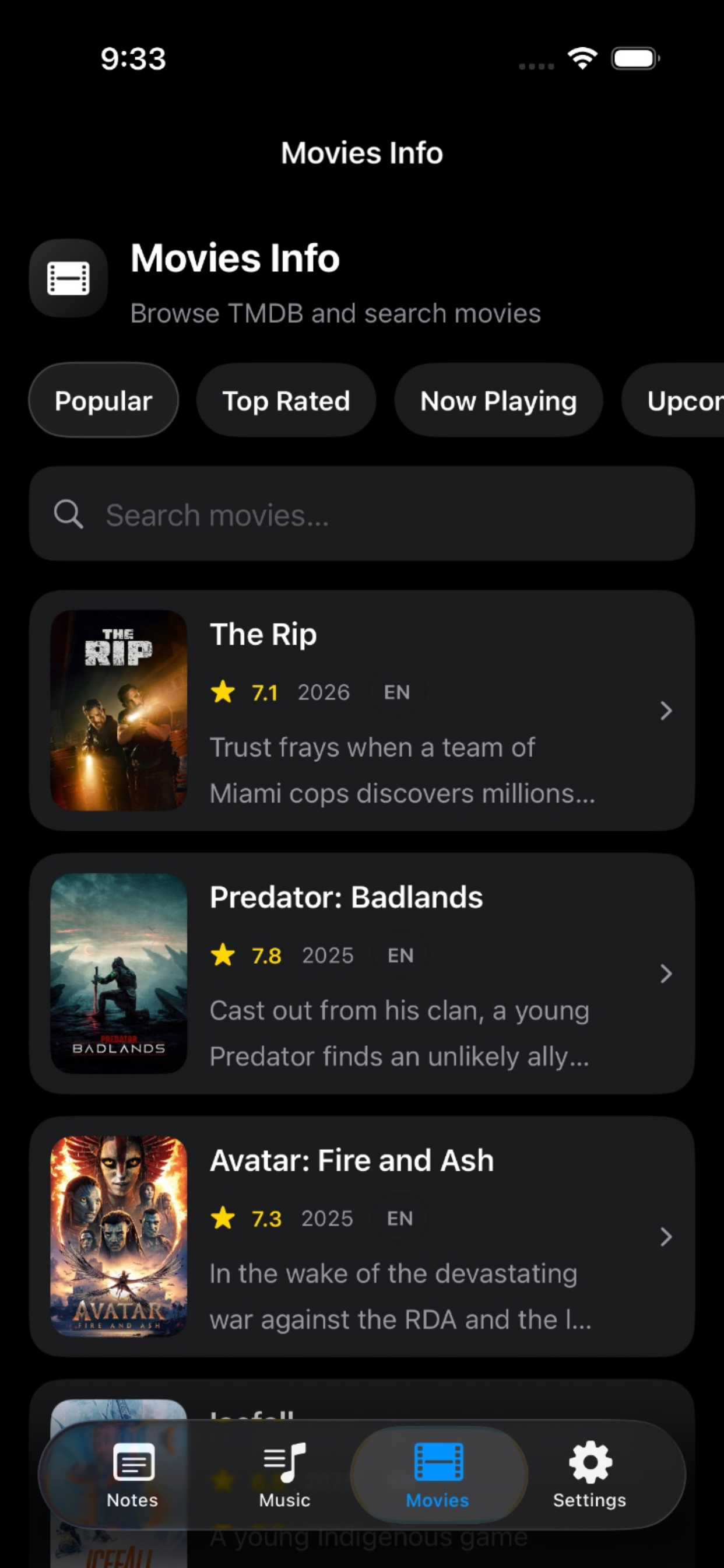 Noteey : Movies Info & Music